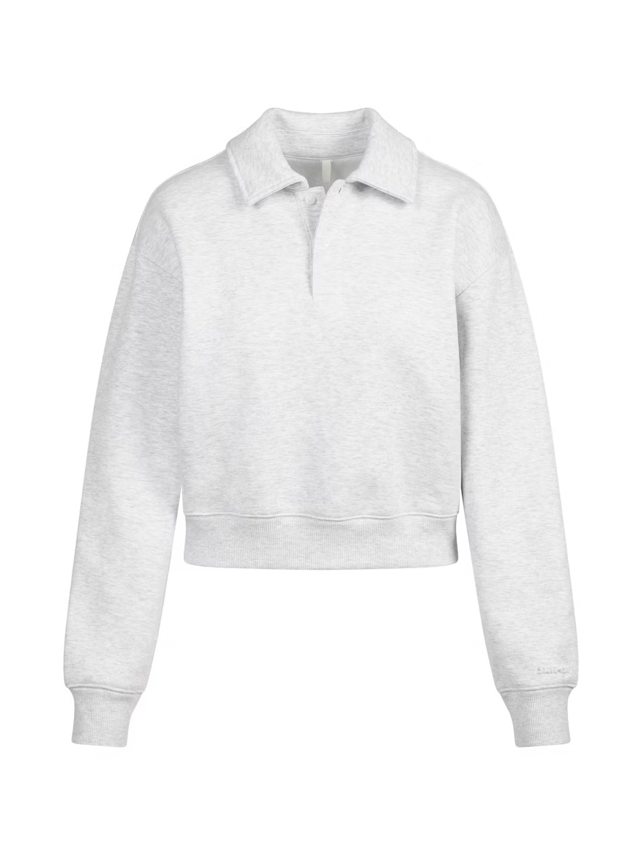 Skims Heather Grey Polo Sweatshirt